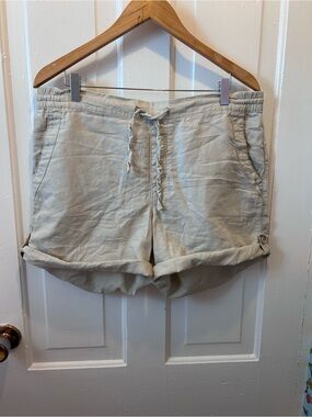 Joe Fresh Light Cream Rolled-Cuff Drawstring Bermuda Shorts